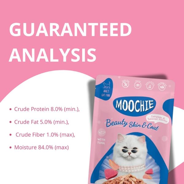 Moochie Tasty Wet Cat Food, (85g X 6 Pouches) Grain Free Cats Gravy Meal, Beauty Skin & Coat with Tuna, No Artificial Flavours Kitten Food, Non-Vegetarian Cat Foods Pouch for Kittens