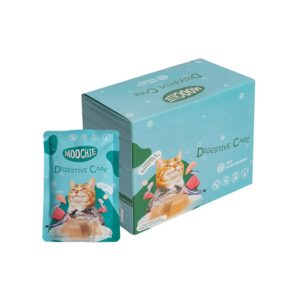 Moochie Cat Wet Food Digestive Care (85g x 6 Pouches)| Pate with Anchovy | Cat Probiotics and Digestive Enzymes Food | Health Supplement for Better Immune System.