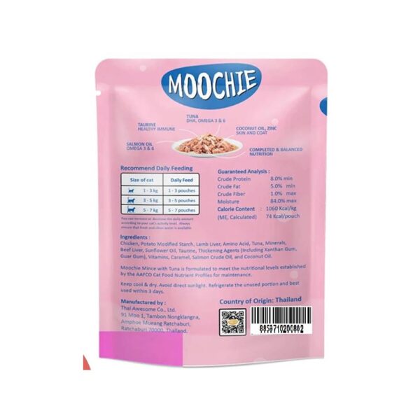 Moochie Tasty Wet Cat Food, (85g X 6 Pouches) Grain Free Cats Gravy Meal, Beauty Skin & Coat with Tuna, No Artificial Flavours Kitten Food, Non-Vegetarian Cat Foods Pouch for Kittens