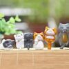 51O6q0Xji0L._SL1080_.jpg VRB Dec 4 Pcs Miniature Showpiece Set for Home Decor, car Dashboard,Valentine,Living Room,Gifts Figurines,Cake Decoration Items,Figurines for Home Decor. (6 Pcs Lazyy Cat Miniature)
