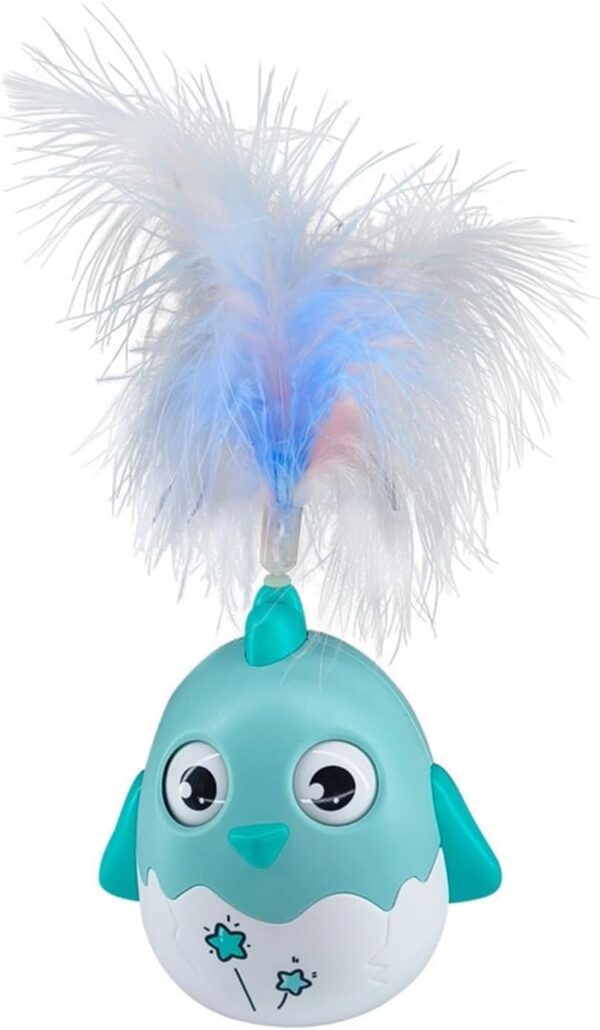 emily pets Interactive Cat Toy with Feather & Sound | Tumbler Design for Cats & Kittens | Self-Balancing Motion Toy for Indoor Play & Exercise