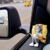 51UdDg9nPYL.jpg Mouse & Cat Cute Sleeping Car Dashboard Accessories Toy Best Animated Most Loved Cartoon Figurine for Car Interior, Office Desk & Tabletop Decoration | Premium Resin Collectible Gift