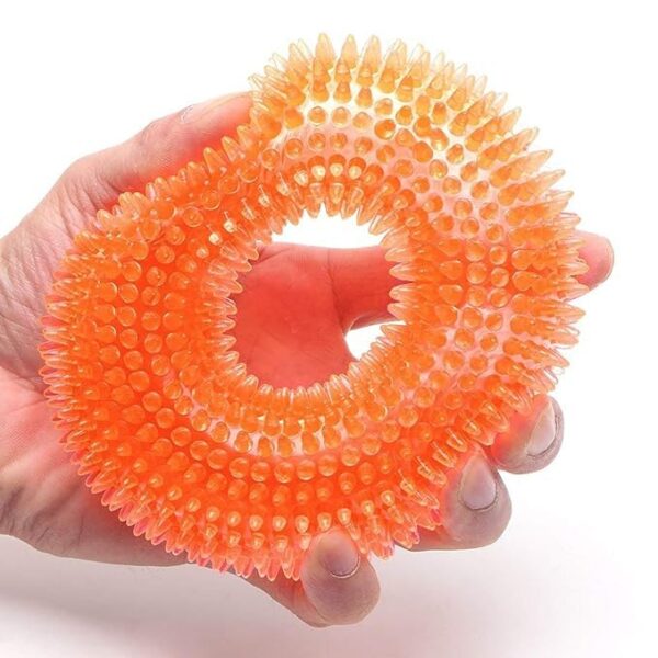 51X5ckv7uvL.jpg Dog Trust Durable Natural Rubber Hard Spiked Ring Shape Chew Toy Ideal for Teeth Cleaning and Chewing Dogs & Puppies (Multicolor) for Aggressive Chewer