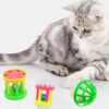 51X6kwxovTL.jpg PSK PET MART New pet cat Supplies Two-Color Bell Ball with Colorful Flower Drum Sound Toy Pack of 3Pcs Set
