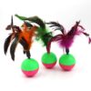 51fBYG99mL.jpg PETS EMPIRE Feather Tumbler Cat Ball Toy, Whirl Cats Ball Tumbler, Interactive Feathers Pet Toys, Kitten Wobble Training Balls, Colourful Cat Feather Toys for Cats, Kittens - 1N (Color May Vary)