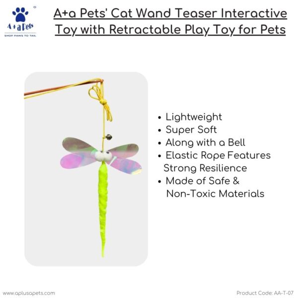 51fOyLOZ31L._SL1024_.jpg A+a Pets' Cat Wand Teaser Interactive Toy with Feather Tail Play Toy for Cats, Puppies, and Small Animals (Caterpillar)