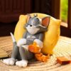 51hLhyM0fWL.jpg Mouse & Cat Cute Sleeping Car Dashboard Accessories Toy Best Animated Most Loved Cartoon Figurine for Car Interior, Office Desk & Tabletop Decoration | Premium Resin Collectible Gift