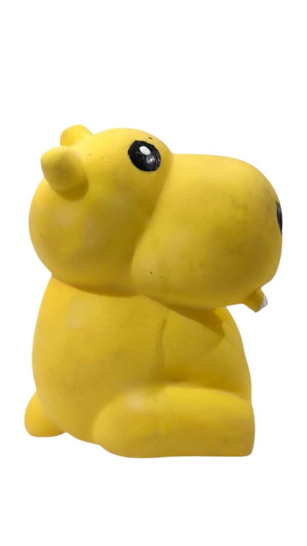 51hr4B4M3L._SL1500_.jpg The Pets Company Latex Squeaky Chew Dog/Puppy Toy for Puppies & Small Dogs | Durable, Animal Design, Non-Toxic, for Playing, Teething and Chewing | Sitting Hippo - 7 Cm (Color May Vary)