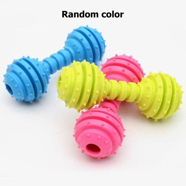 Western Era Dog Rubber Dumble Toy with Bell, Attractive, Unique Design, Ridged Texture, Lightweight, Durable, Weather, Water Resistant, Perfect for Mental and Physical Stimulation, Fetching, (Small)