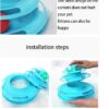 Dog Trust Cat Toy Roller Cat Toys Interactive with Three Colorful Ball Interactive Kitten Fun Mental Physical Exercise Puzzle Toys for Indoor Blue