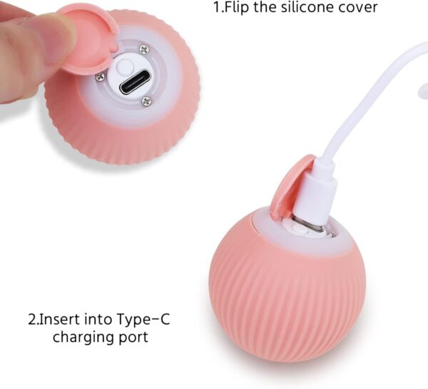 51kxzirXnBL._SL1500_.jpg BELOXY Toy Intelligent Funny 360 Degree Rotatable Toys Rechargeable Rotating Ball with LED Light, Chasing Toy Automatic Rotating Smart Obstacle Avoiding (Pink) (Multi)
