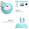 Qpets® Smart Cat Toy Ball with LED Lights, 360° Automatic Rotating & Obstacle Avoiding Interactive Chasing Toy, USB-C Rechargeable Durable ABS Silicone Ball for Indoor Cats, 2 Play Modes, 1-Pack