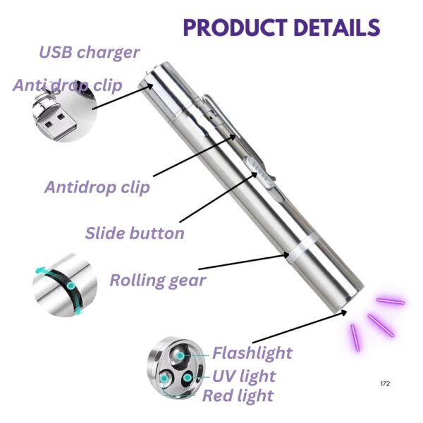 51lD7WE81L._SL1000_.jpg USB Rechargeable Cat Laser Toy – 7-in-1 Interactive Laser Light Pointer – Multi-Pattern Lazer Lights for Cats – Cat Toys Play – Powerful Stimulation Toy with UV Light & Flashlight