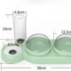 51mr6vZXQQL._SL1327_.jpg Pet Water Dispenser - 3 in 1 Pet Double Bowls 2 Food Bowls 1 Water Feeder Set Food Feeder Set for Cats Puppy Small Dogs | Easy Cleaning with Waterer Bottle for Indoor for Cat Dog