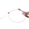 URBANMAC Rod Roped Teaser Toy Bell Dangler with Natural Feather for Pet 1 pc