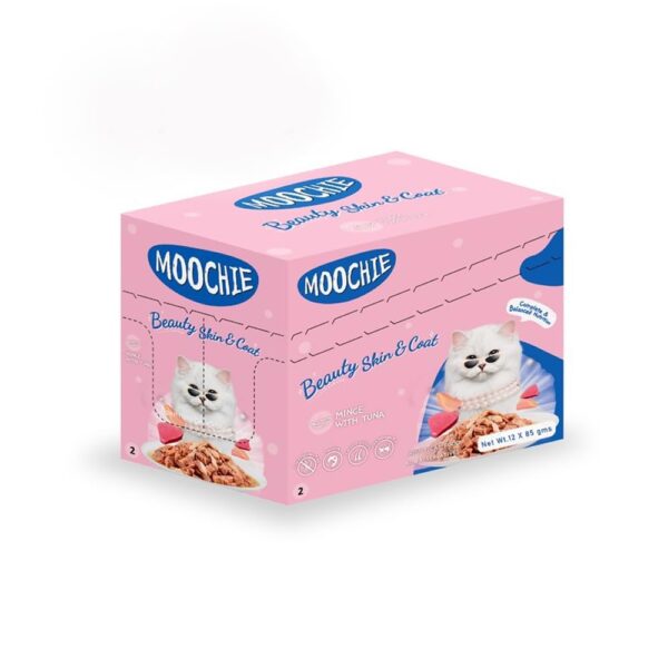 Moochie Tasty Wet Cat Food, (85g X 6 Pouches) Grain Free Cats Gravy Meal, Beauty Skin & Coat with Tuna, No Artificial Flavours Kitten Food, Non-Vegetarian Cat Foods Pouch for Kittens