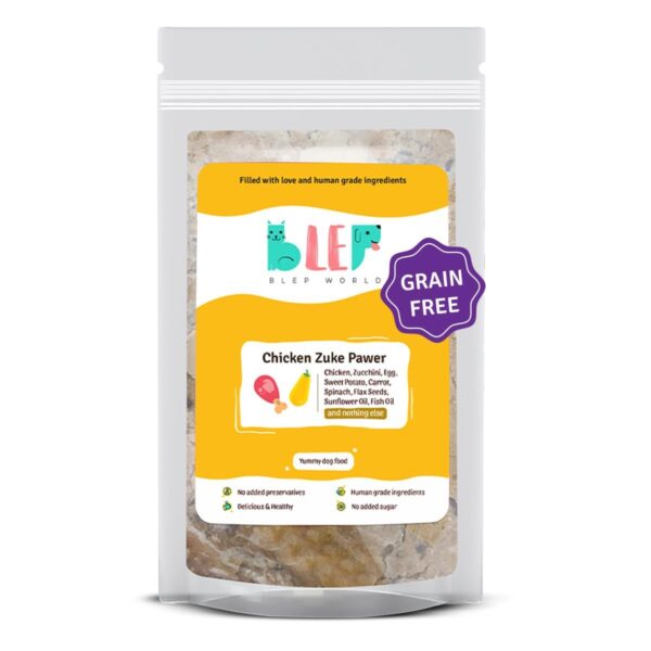 51pMIN0-zNL._SL1200_.jpg BLEP Healthy Dog Food for Adult & Puppies | Chicken Zucchini | Zero Preservatives | Wet Dog Food | Travel Packs | Complete Meal & Balanced Dog Food | 700g | 7 Packs of 100g
