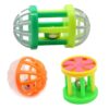 PSK PET MART New pet cat Supplies Two-Color Bell Ball PSK PET MART New pet cat Supplies Two-Color Bell Ball with Colorful Flower Drum Sound Toy Pack of 3Pcs Set