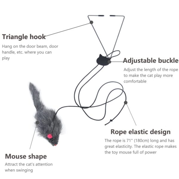 51qKkIHZLpL._SL1100_.jpg Qpets® Cat Teaser Toys, Cat Feather Toys, Hanging Cat Toys for Indoor Cats Interactive Elastic Rope, Cat Toys for Persian Cat Soft Toy with Plushed Mice Pendent