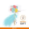 Barkbutler x Fofos Birthday Balloon Cat Toy - US Grade Organic Catnip, Multicoloured Textured Toys, Cat Accessories with Super Soft Fabrics & Real Feathers - Perfect as Kitten Toys