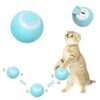 Qpets® Smart Cat Toy Ball with LED Lights, 360° Automatic Rotating & Obstacle Avoiding Interactive Chasing Toy, USB-C Rechargeable Durable ABS Silicone Ball for Indoor Cats, 2 Play Modes, 1-Pack