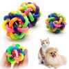 51tdGujBolL.jpg The Pets Company Rubber Multi Colour Wire Knot Ball with Bell for Puppy & Kitten