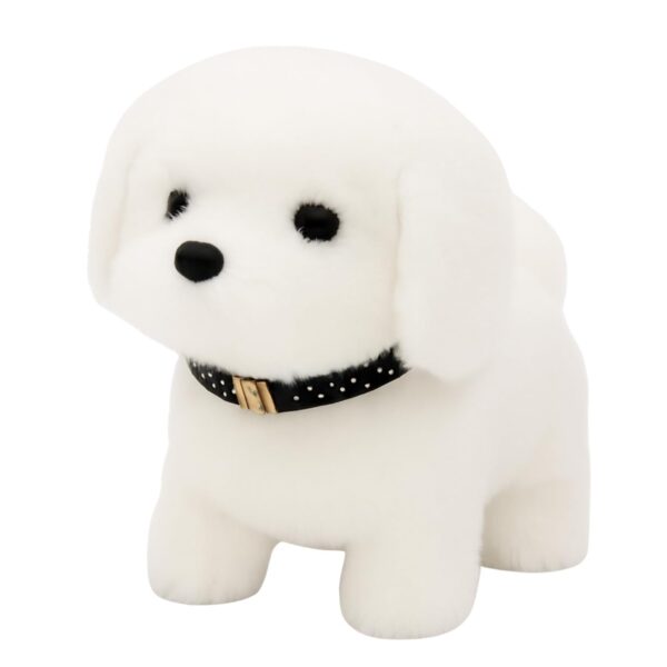 ANKRI White Walking and Barking Dog Soft Puppy Toy for Kids Battery Operated Plush That Walks & Moves Tail Interactive Cute Toy Gift for Girls & Boys | Pack of 1