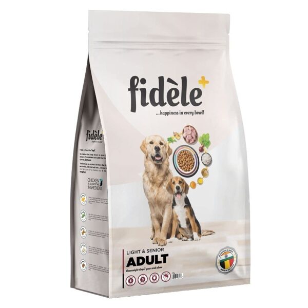 Fidele+ Dry Dog Food 1 Kg Senior & Overweight Dogs Complete & Balanced Diet Supports Weight Control, Joints & Immunity No Artificial Flavours, Preservatives