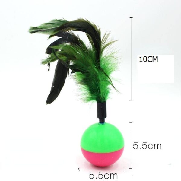51vcGqPdqqL.jpg PETS EMPIRE Feather Tumbler Cat Ball Toy, Whirl Cats Ball Tumbler, Interactive Feathers Pet Toys, Kitten Wobble Training Balls, Colourful Cat Feather Toys for Cats, Kittens - 1N (Color May Vary)
