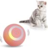 BELOXY Toy Intelligent Funny 360 Degree Rotatable Toys Rechargeable Rotating BELOXY Toy Intelligent Funny 360 Degree Rotatable Toys Rechargeable Rotating Ball with LED Light, Chasing Toy Automatic Rotating Smart Obstacle Avoiding (Pink) (Multi)