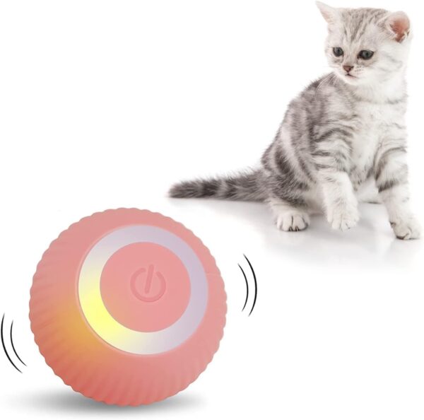 BELOXY Toy Intelligent Funny 360 Degree Rotatable Toys Rechargeable Rotating BELOXY Toy Intelligent Funny 360 Degree Rotatable Toys Rechargeable Rotating Ball with LED Light, Chasing Toy Automatic Rotating Smart Obstacle Avoiding (Pink) (Multi)