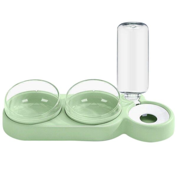 51wm1R6ncnL._SL1000_.jpg Pet Water Dispenser - 3 in 1 Pet Double Bowls 2 Food Bowls 1 Water Feeder Set Food Feeder Set for Cats Puppy Small Dogs | Easy Cleaning with Waterer Bottle for Indoor for Cat Dog