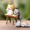 51wu3RPNtxL._SL1080_.jpg VRB Dec 4 Pcs Miniature Showpiece Set for Home Decor, car Dashboard,Valentine,Living Room,Gifts Figurines,Cake Decoration Items,Figurines for Home Decor. (6 Pcs Lazyy Cat Miniature)