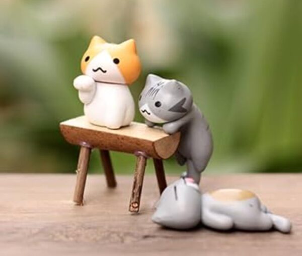 51wu3RPNtxL._SL1080_.jpg VRB Dec 4 Pcs Miniature Showpiece Set for Home Decor, car Dashboard,Valentine,Living Room,Gifts Figurines,Cake Decoration Items,Figurines for Home Decor. (6 Pcs Lazyy Cat Miniature)