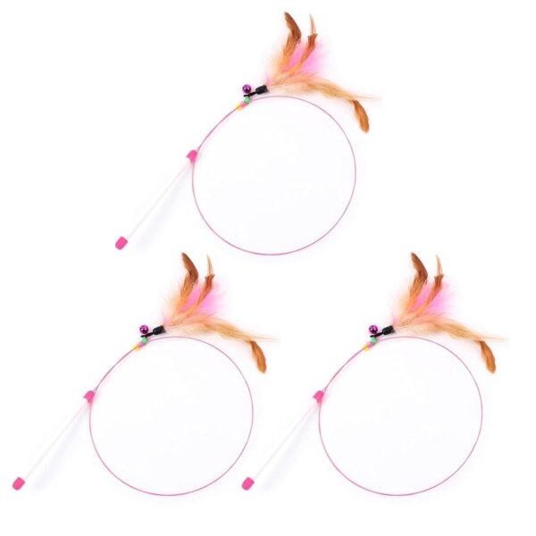 3-Piece Cat Toy, Flying Bird Toy for Cat with Feather ，Interactive Cat Small Bell for Persian, Durable Pet Stick, Fun Catcher Cats Stick ，Suitable for Both Indoor and Outdoor Use