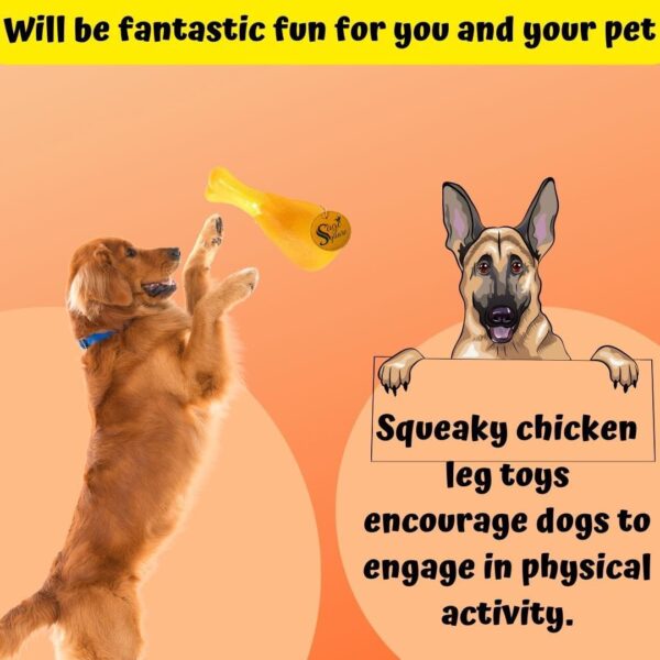 61aziZWDL._SL1080_.jpg Sage Square Dog Squeaky Chicken Leg Colorful Rubber Toy for Safe Fun & Entertainment - Perfect for Dogs, Puppies, Cats & Kittens, This Toy Will Keep Your pet Engaged, stimulated & Happy