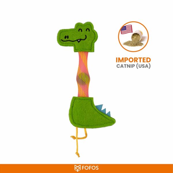 BarkButler x FOFOS Flick Tube Crocodile Cat Toy - Cat Toys with Catnip, Interactive Toys Set - Multicoloured