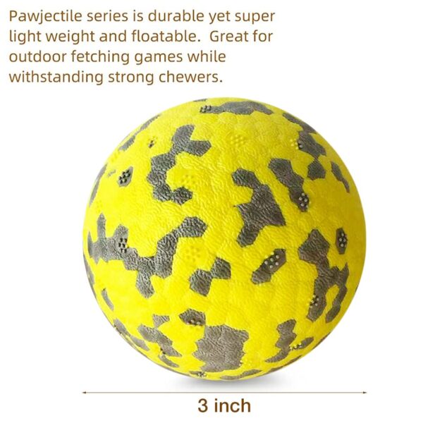 Qpets® 3 Inch Durable Bouncy Ball for Small, Medium, Big Dogs - High Elasticity TPU Dog Toy, Lightweight, Interactive, High Bounce - Molar Chew for Power Chewers