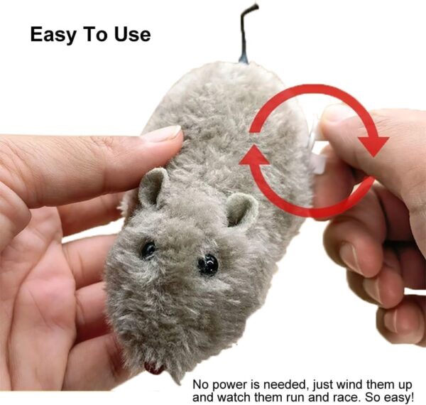 Plastic Wind Up Moving Rat Toys for Kids Mice Set of 4PCs Running Mouse Toys for Girls and Boys Multi-Color Mouses Toy for Dog and Cat Toys - with Fur Mouse Playset for Best Birthday Gift Set