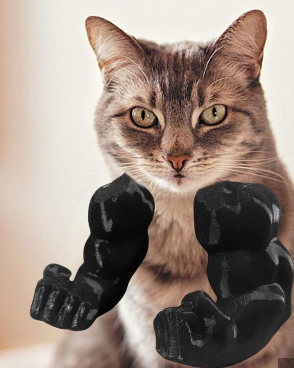 Cat Toy, Cat Arms, Muscle Arms, Large Black, Funny Pet Props for Interactive Play, Unique Gift for Enthusiasts, Social Media Worthy Decoration, Size 6.38 x 6.77 x 3.46 Inches