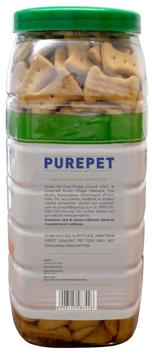 PUREPET Dog Biscuit Treats 100% Vegetable Flavour for All Life Stages 800Gm Pack