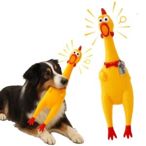 Western Era Squeaky Chicken Dog Toy 32CM | Rubber Rooster Western Era Squeaky Chicken Dog Toy 32CM | Rubber Rooster Shaped Interactive Chew Toy for Dogs & Puppies | Built-in Squeaker for Fetch & Training | Textured Surface for Teeth Cleaning | Funny Dog Toy