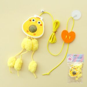 Sunkizzrs® Hanging Swing Catnip Toy - Interactive Cat Teaser Toy Sunkizzrs® Hanging Swing Catnip Toy - Interactive Cat Teaser Toy - Elastic Rope Design Cats Rotatable Edible Mint Natural Healthy Teeth Cleaning Chew Claw Toy for Cat/Kitten (Chicken)