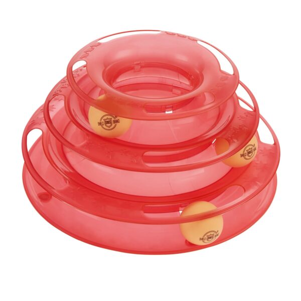 Amazon Basics Interactive 3-Layer Tower Track Roller Toy for Cats and Kittens | Detachable Tracks | Anti-slip Mats | Bright, Colourful Balls | Multicolour