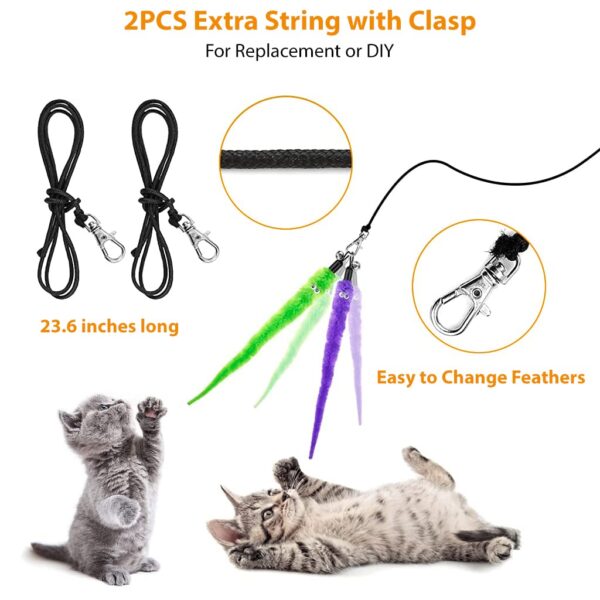 610NiWdb2jL._SL1024_.jpg Qpets® Cat Teaser Toy,11 Pcs Cats Toys Set with 2 Retractable Teaser Wand & 5 Feather Teaser & 4 Worm Teaser for Kitten to Play Chase Activity Exercise