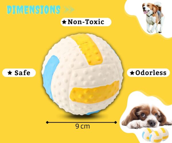 610mjpM1rvL._SL1500_.jpg PremiumAV Squeaky Dog Ball Toy – Interactive Chew Toy for Small Dogs & Cats, Durable Fetch Ball with Loud Squeaker, Fun Sound Dog Toys for Training, Teething & Playtime, Volleyball Shape