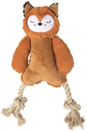 BarkButler x Fofos Rope Leg Plush Bear - Soft & BarkButler x Fofos Rope Leg Plush Bear - Soft & Squeaky Toys for Dogs with Rope, Dog Toys for Medium Dogs (5-20kgs) - Brown
