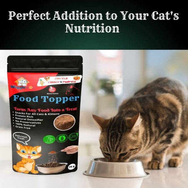 3 in 1 Magical Cat Food Topper || Joy of Best Taste || Chicken, Carrot & Pumpkin Flavour || Grain Free & Protein Rich ||Anti-Oxidant & Natural Dewormer || 70g