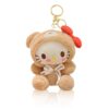 Plush Keychain Featuring a Cute Plush Bear Head Cat Perfect for Bags Purses Or As a Soft Toys Plush Toys Gift for Women Girls