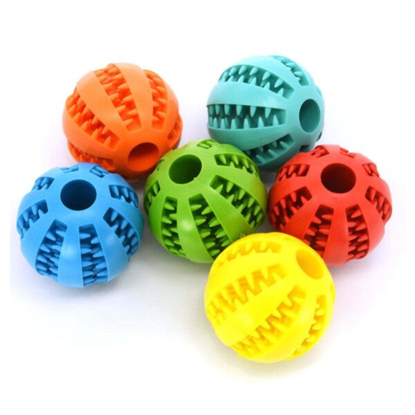 611XXyzbiAL._SL1500_.jpg PETS EMPIRE Interactive IQ Treat Dispenser, Food Dispenser Ball, Dog Training Feeding Balls, Bite Resistant Chew Toy Ball, Slow Feeding Dispensing Game for Dogs, Puppies - 6 cm